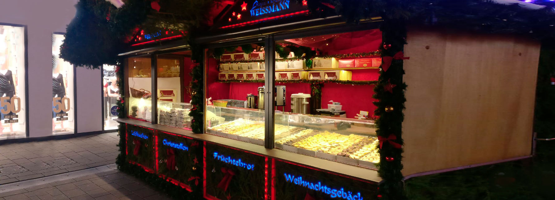 Bäckerei & Konditorei Weissmann Stand auf dem Weihnachtsmarkt Heilbronn